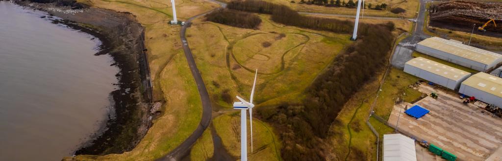 Overhead shot of the area of Oldside and the port