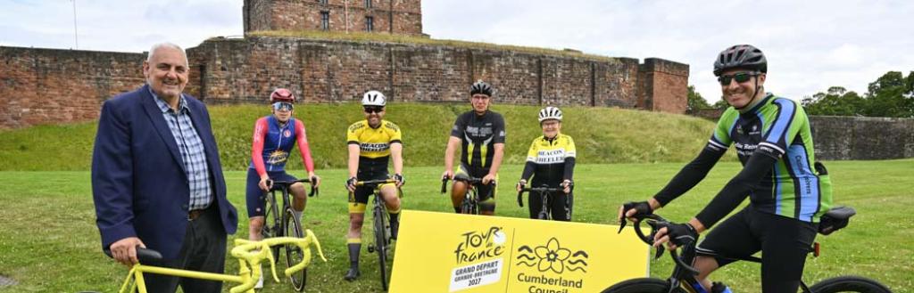 Cyclists Outside of Carlisle Castle