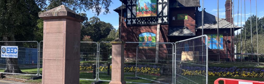 Outside of Bitts Park Lodge with scaffolding around it